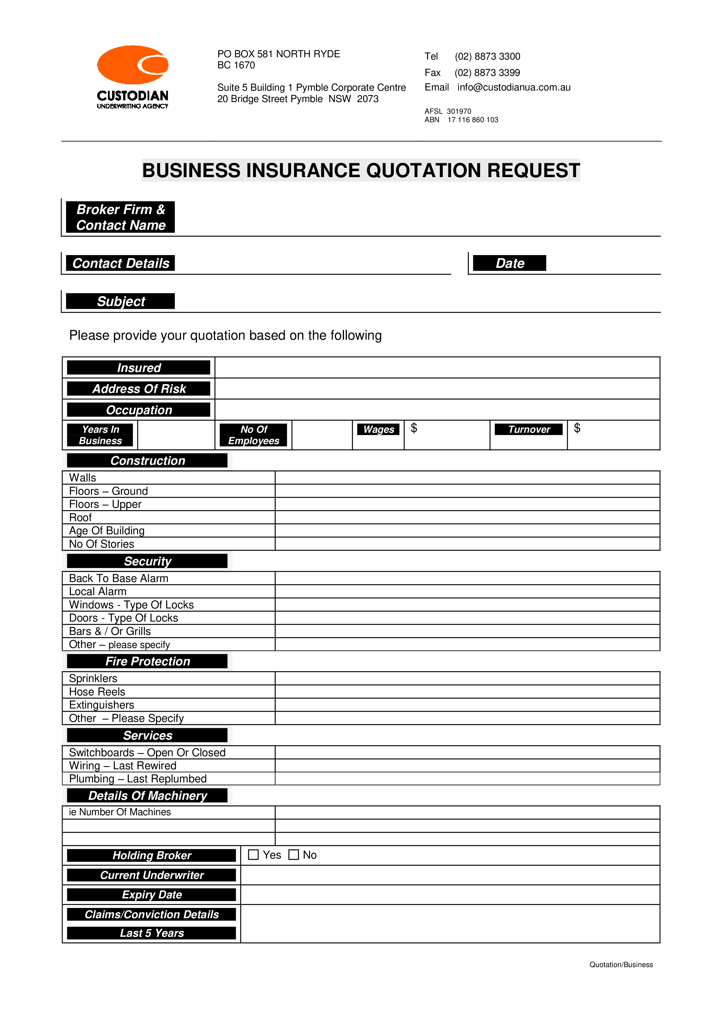 Business Insurance 模板