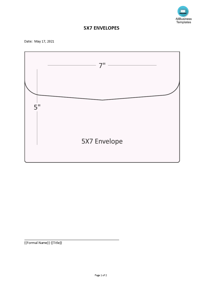 5x7 envelope template Hauptschablonenbild