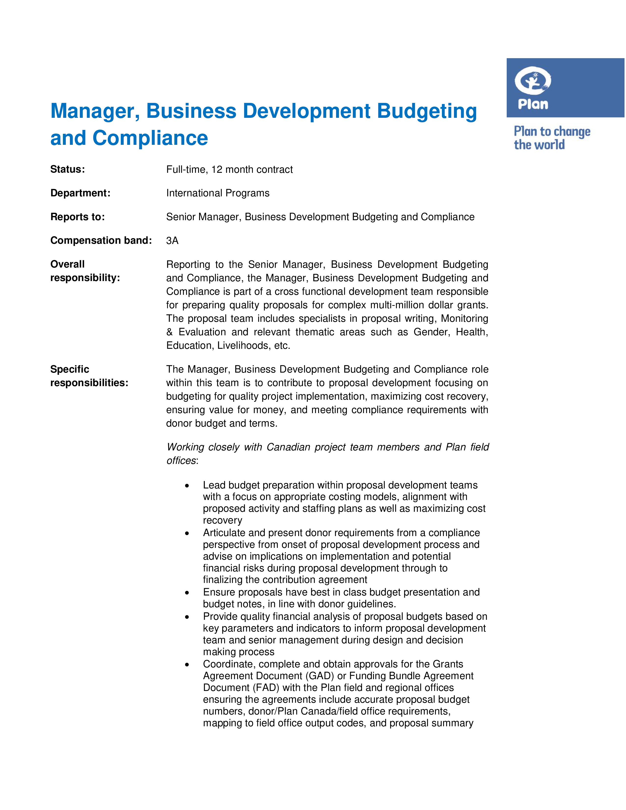 business development budget plan