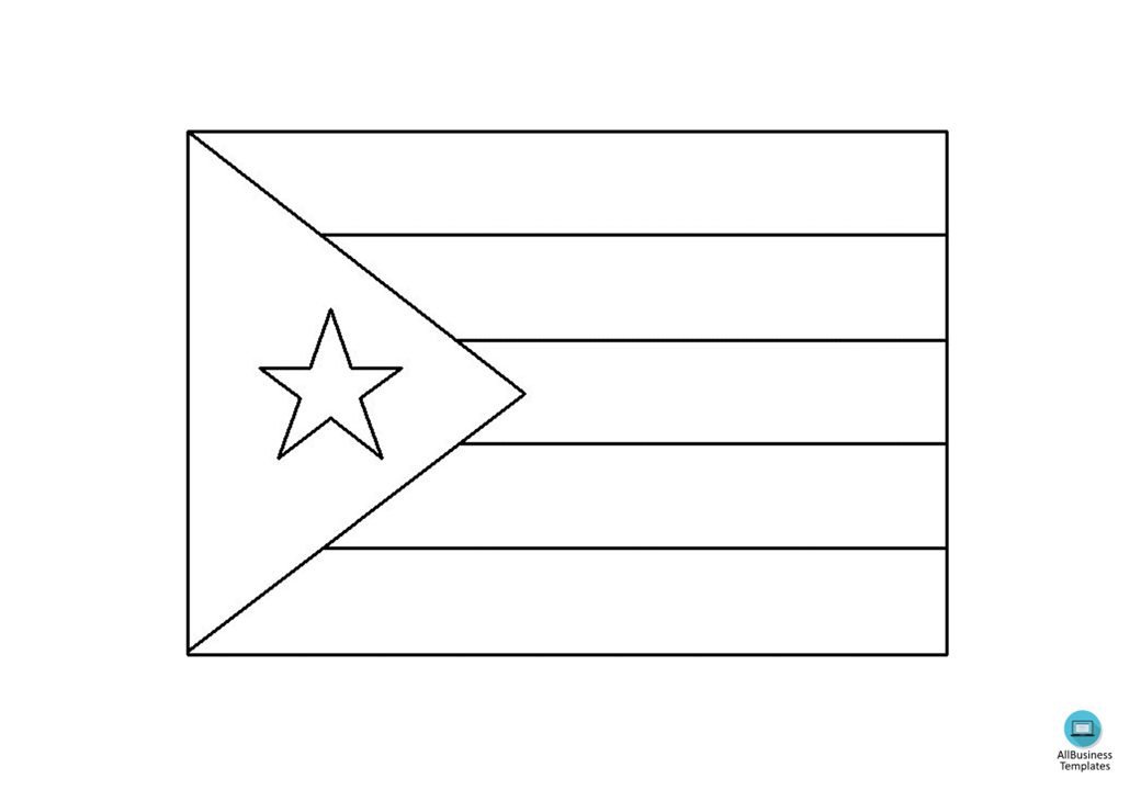 puerto rico flag template voorbeeld afbeelding 