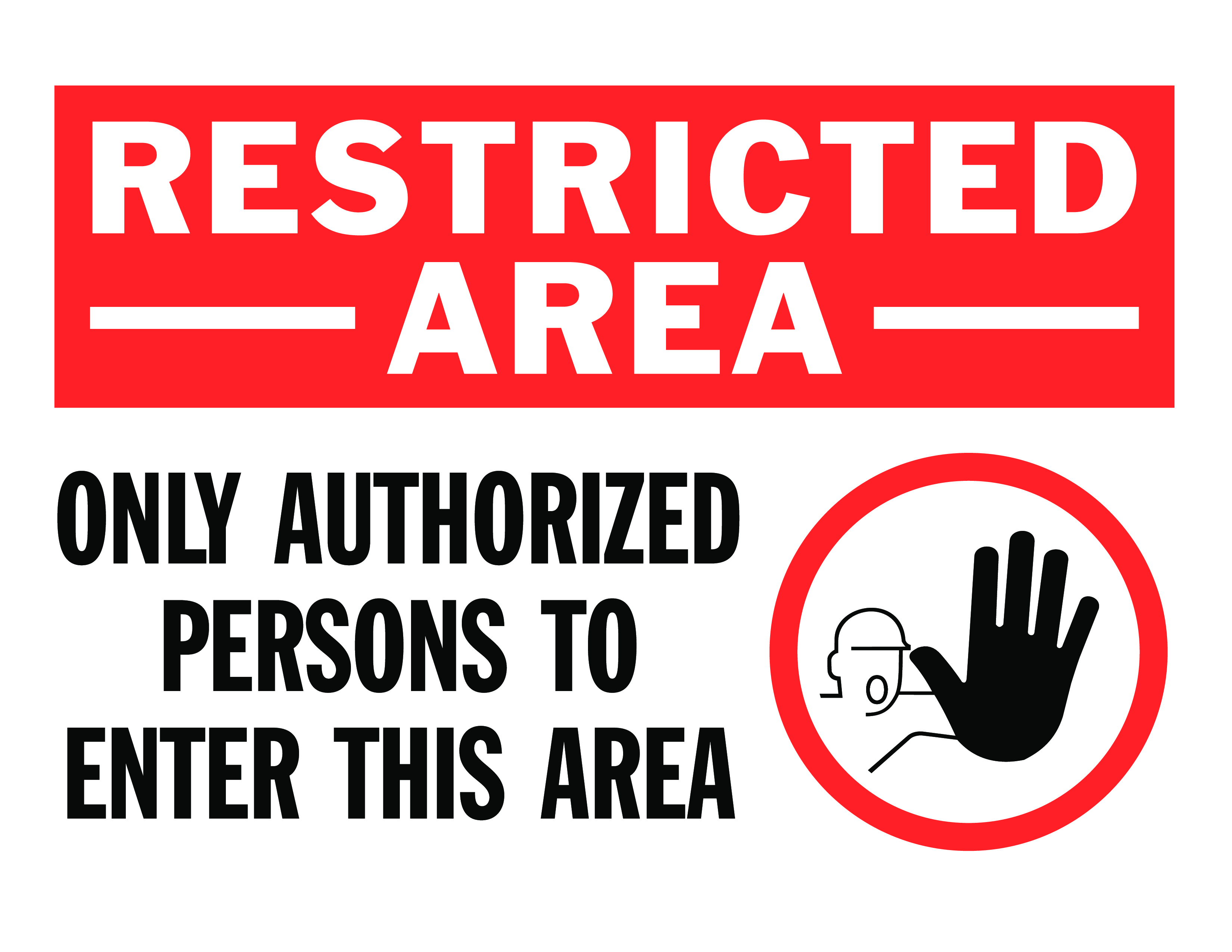 restricted area sign voorbeeld afbeelding 