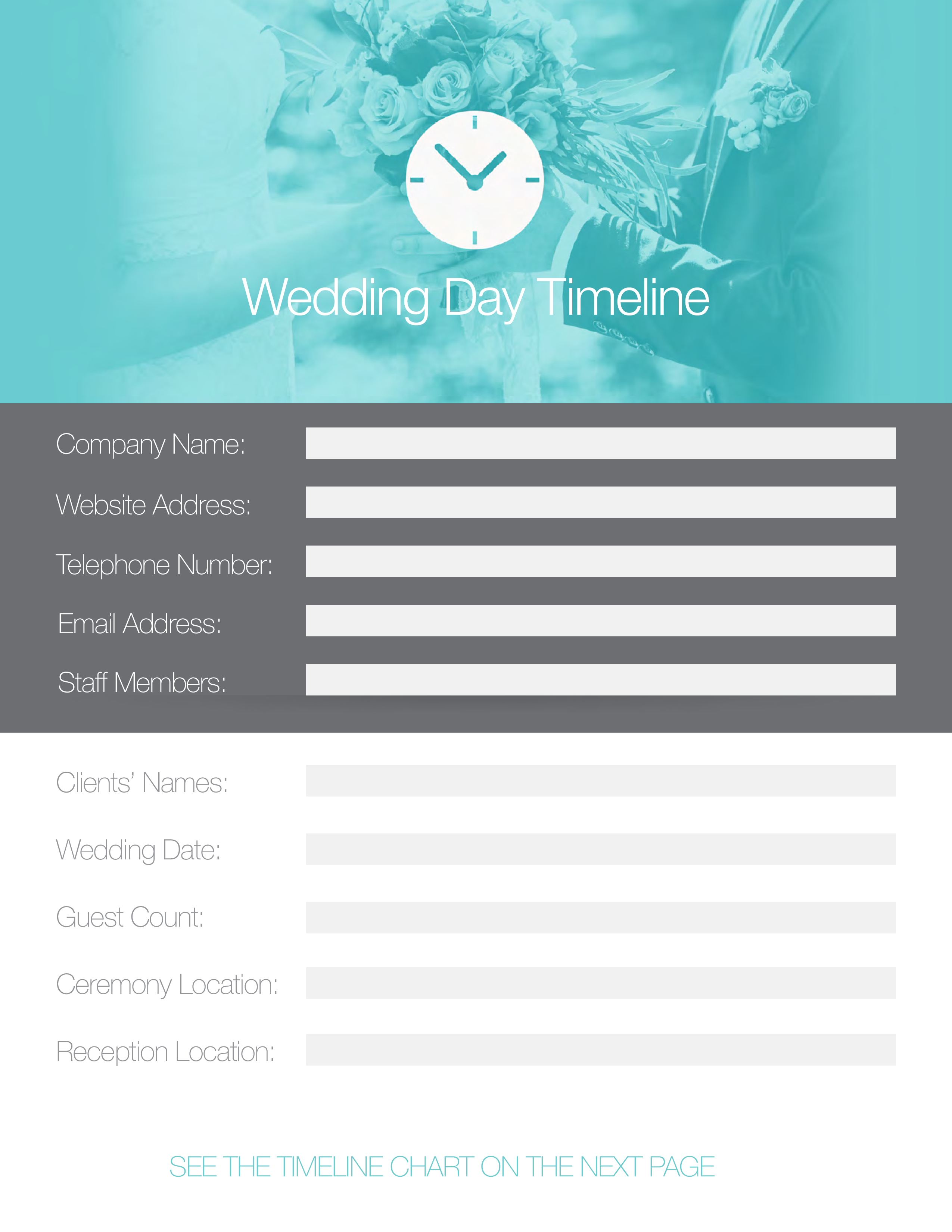 printable wedding day timeline plantilla imagen principal