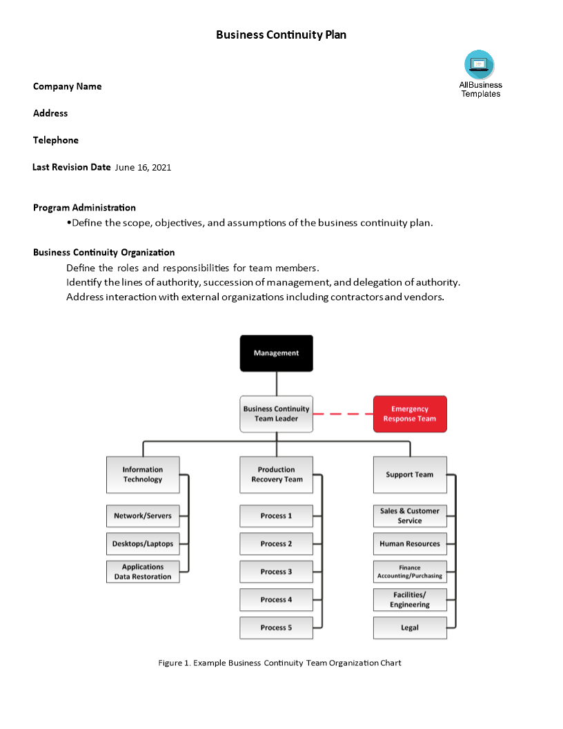 basic continuity business plan template