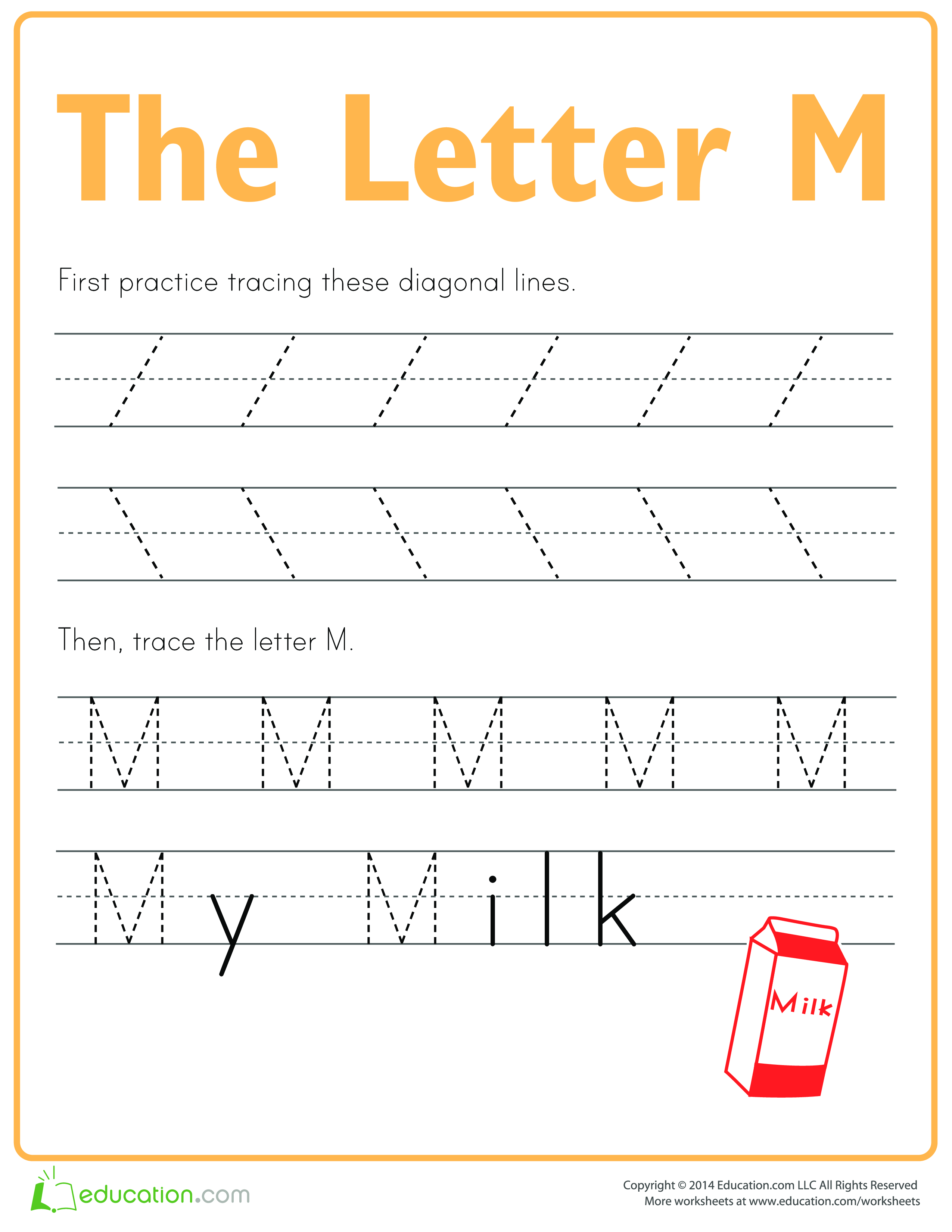 practice to write letter m voorbeeld afbeelding 