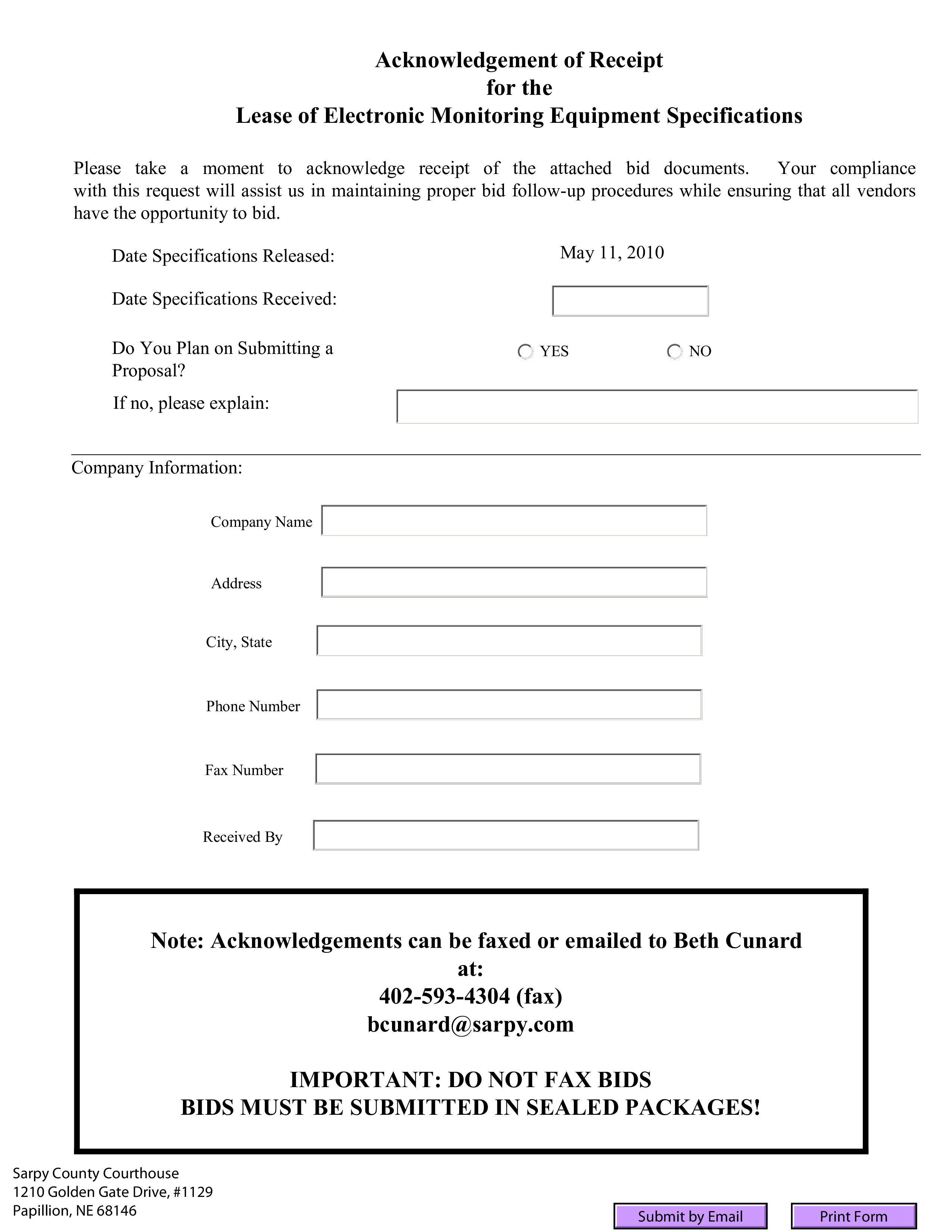 lease acknowledgement template