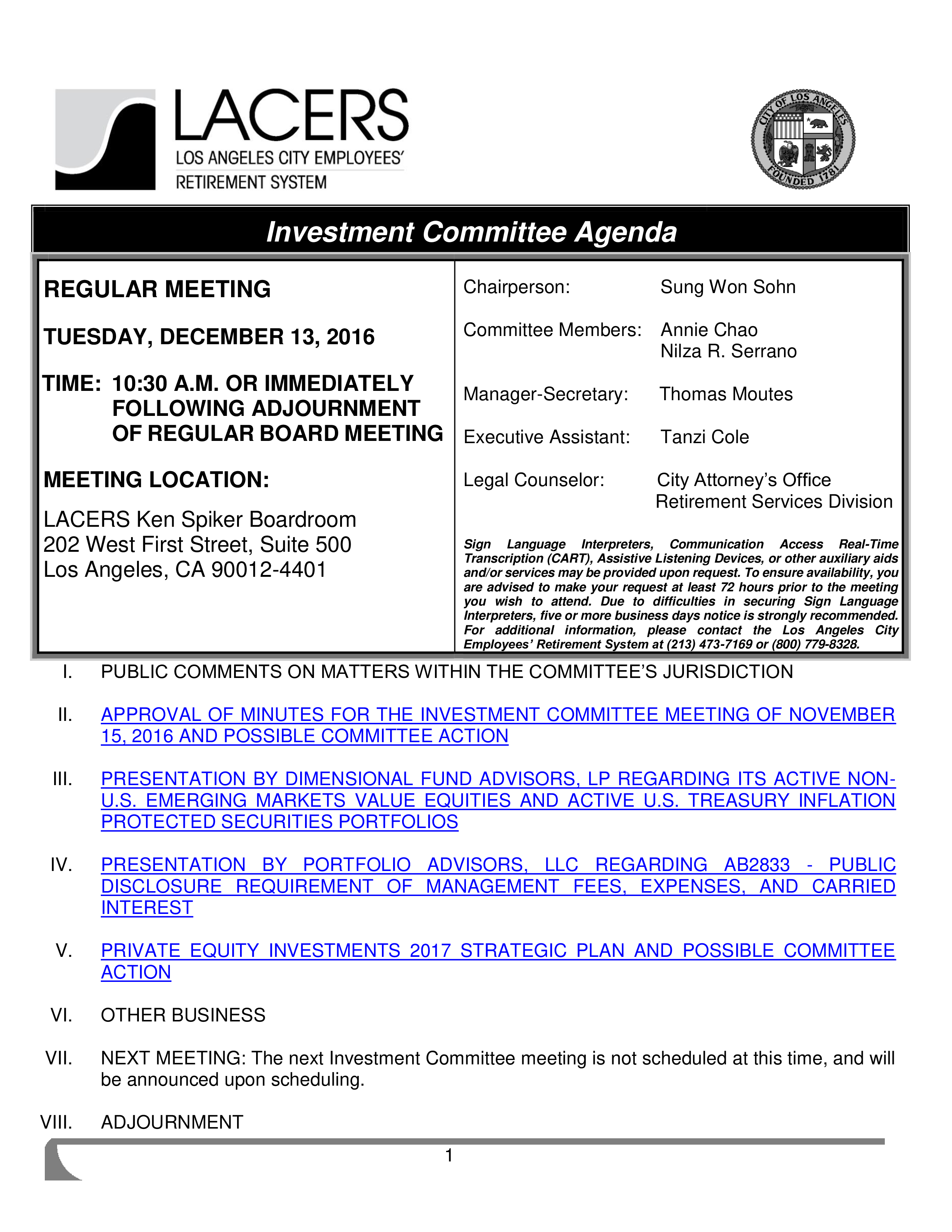 Investment Committee Agenda template main image