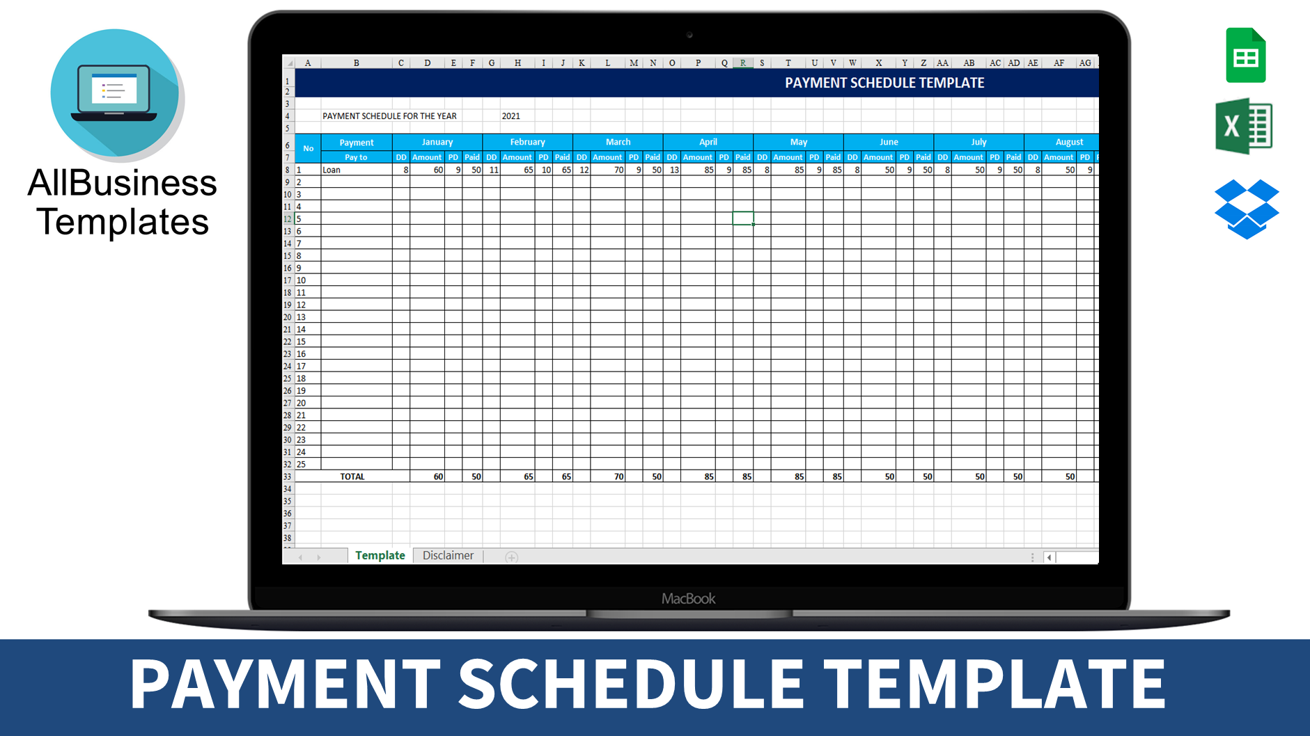 loan payment schedule template
