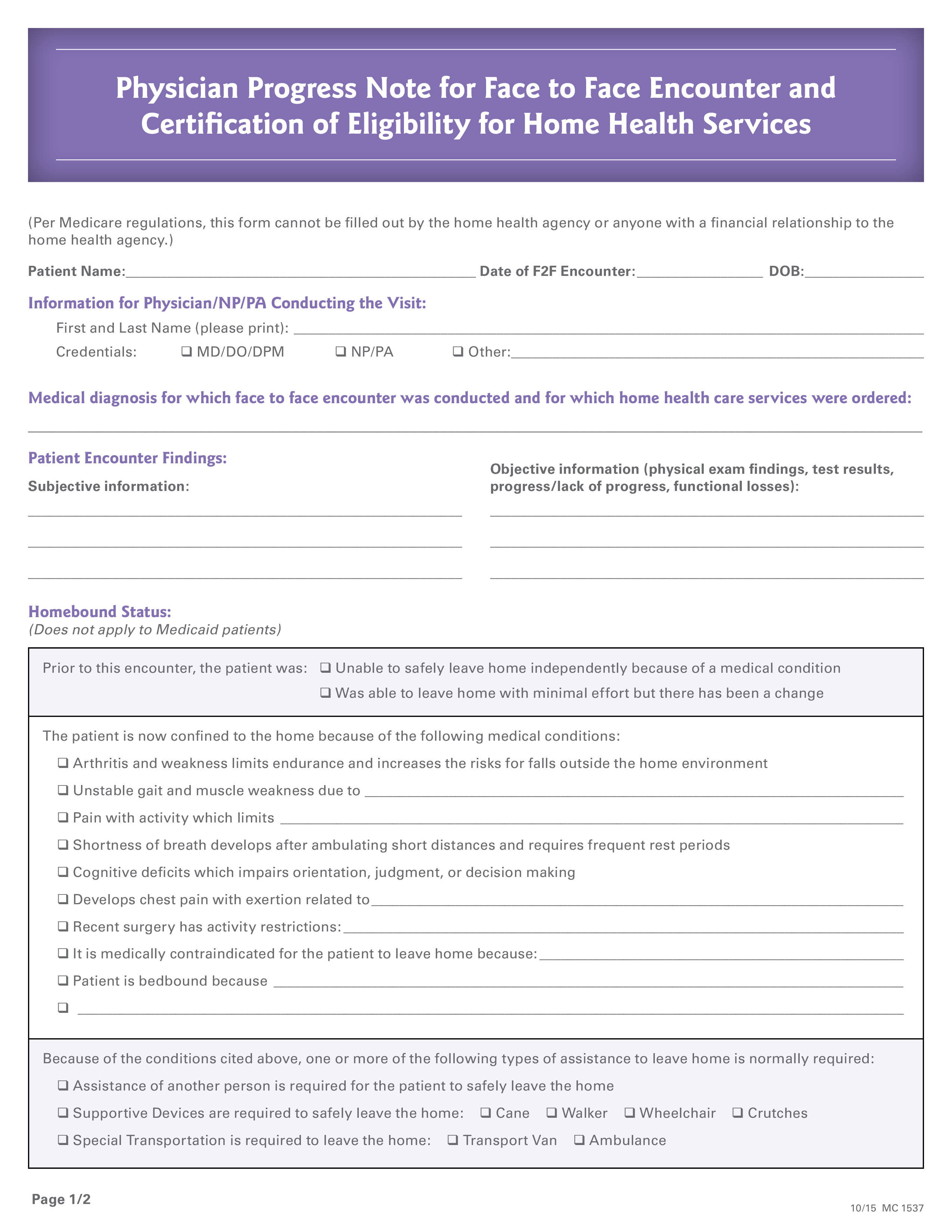 physician progress template