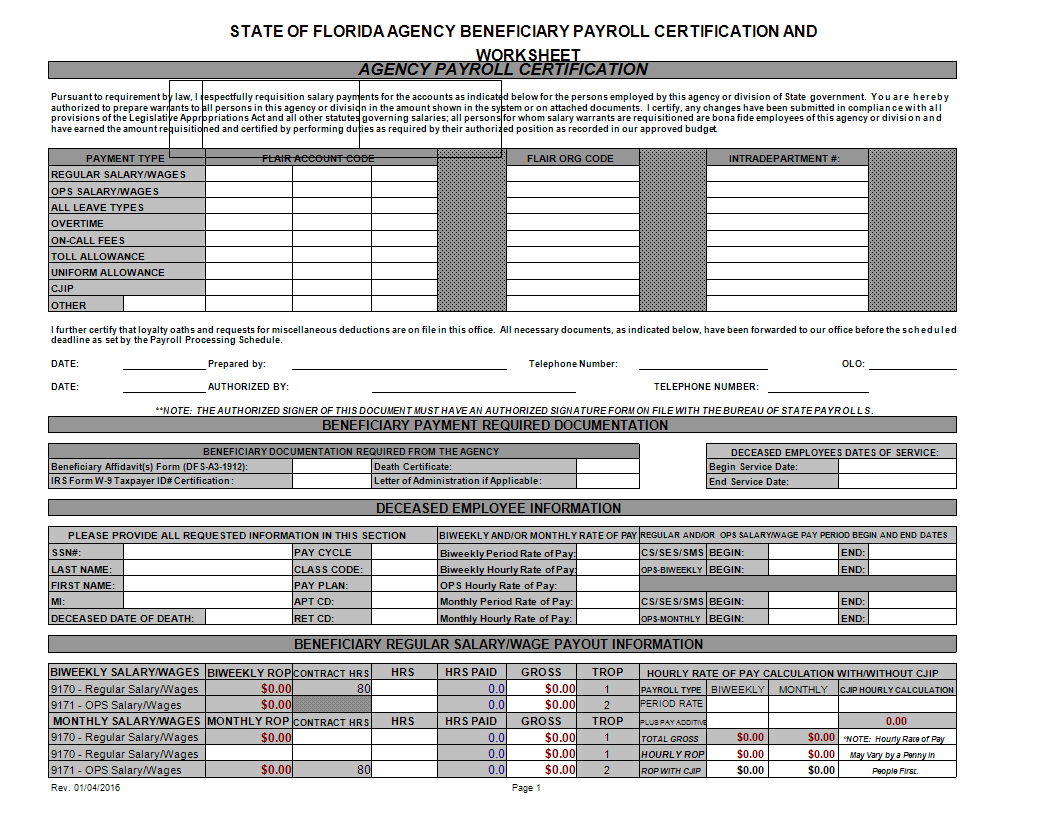 Payroll XLSX Template 模板