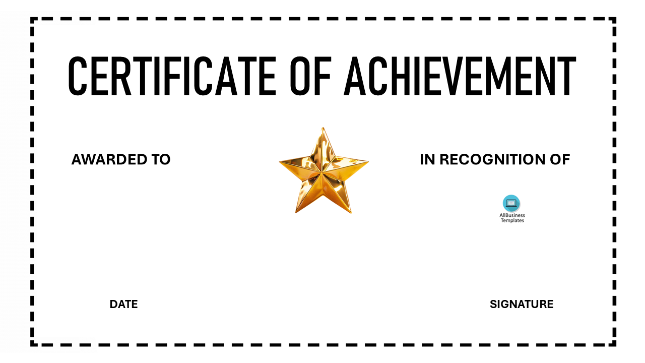 Printable Certificate Of Achievement main image