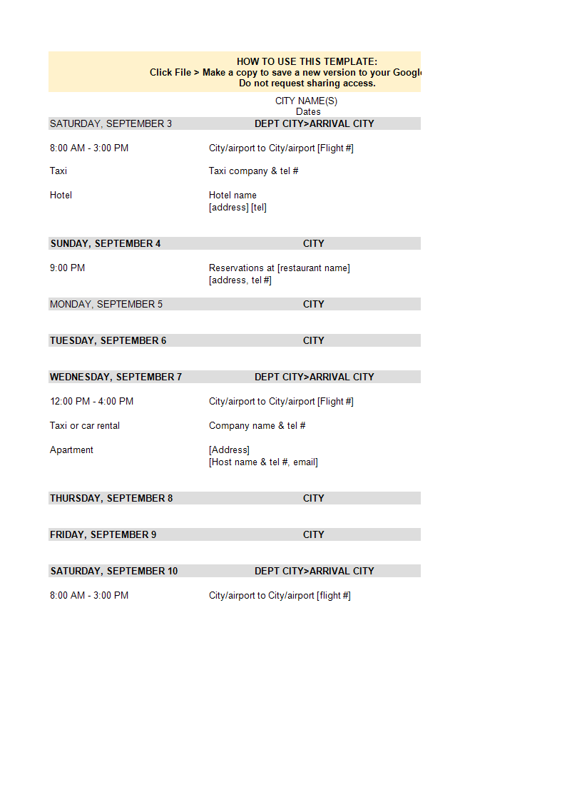 itinerary planner plantilla imagen principal