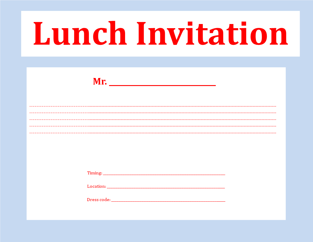 Lunch Invitation Word 模板