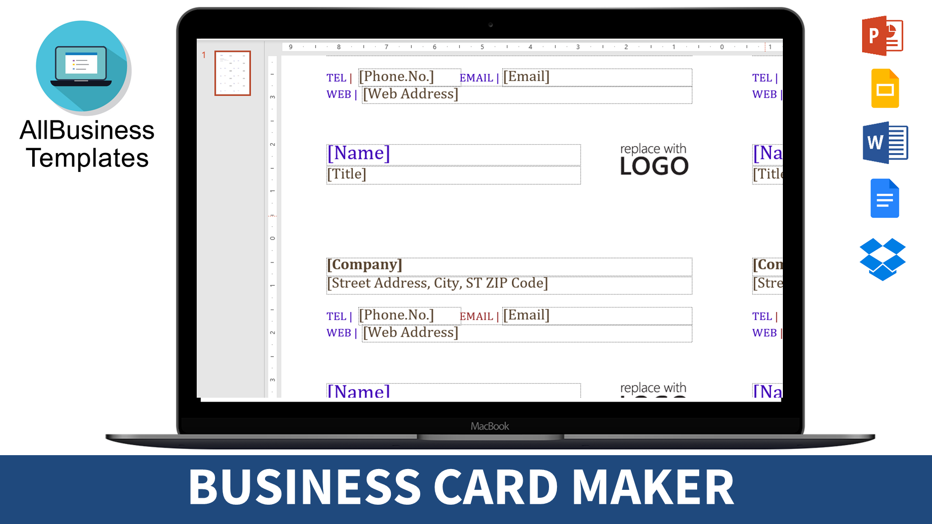 custom business cards template