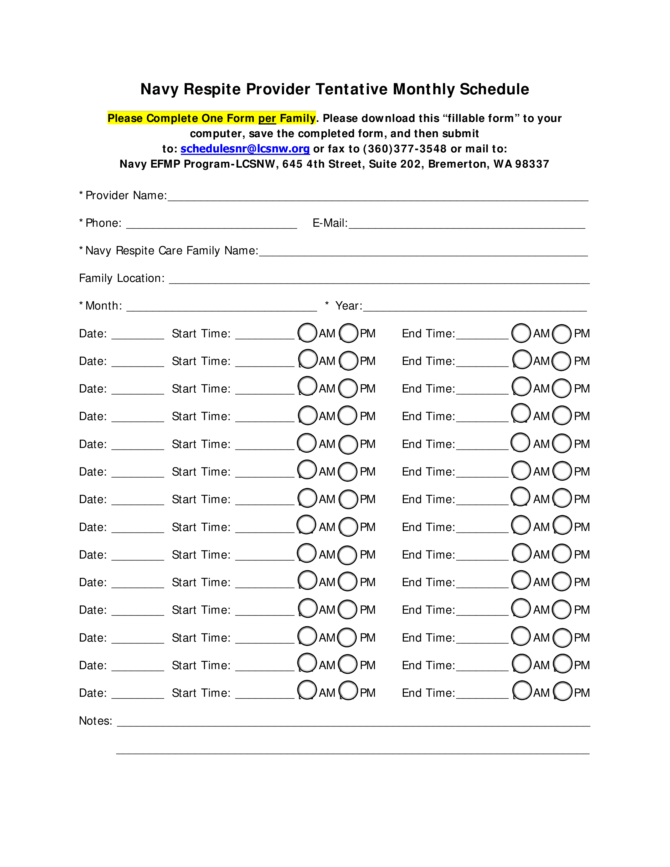 Fillable Monthly Calendar main image