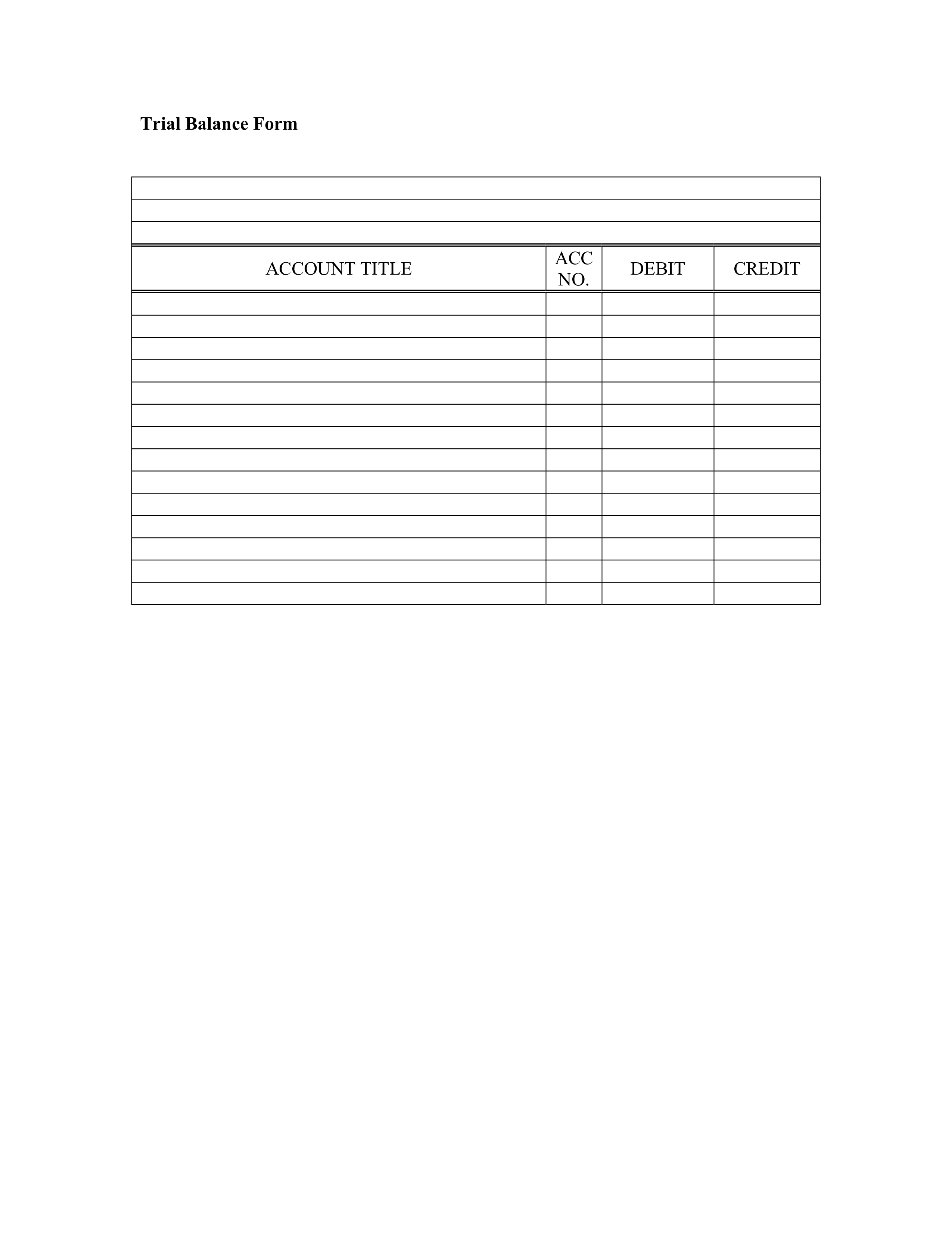 blank trial balance sheet modèles