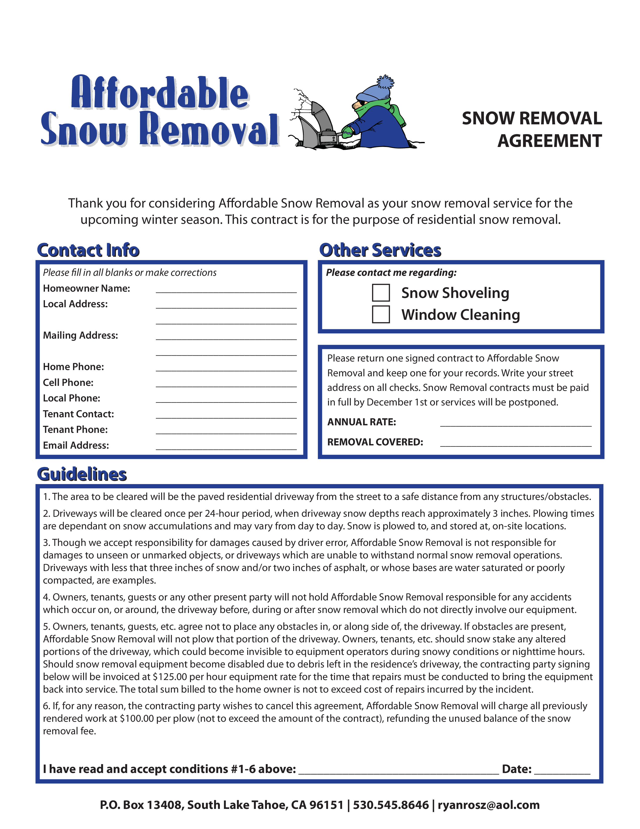 snow removal contract template