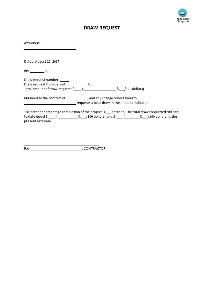 draw request template