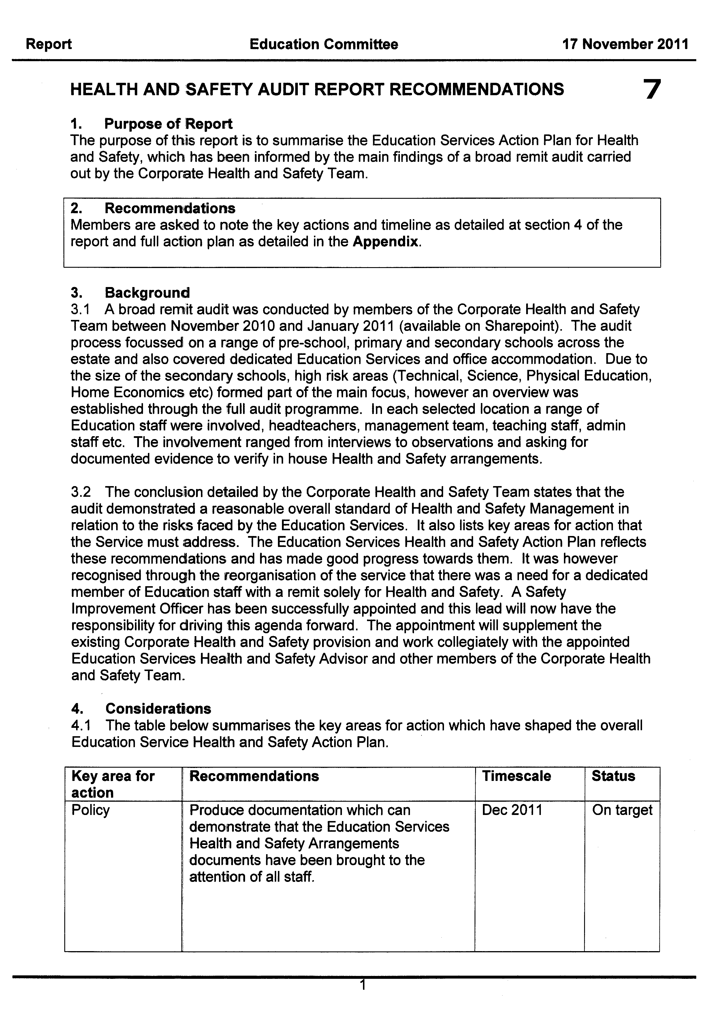 health and safety audit report Hauptschablonenbild