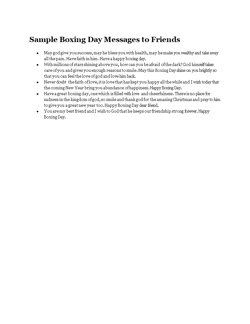 Sample Boxing Day Messages To Friends main image