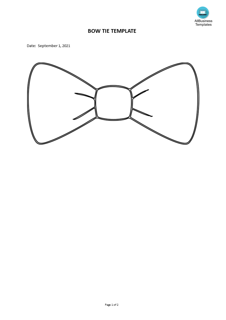 bow tie template Hauptschablonenbild