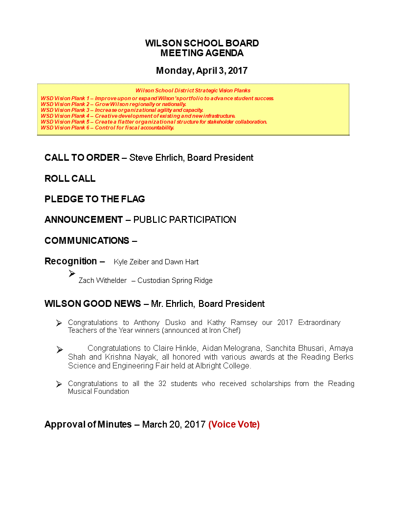 School Board Agenda template main image