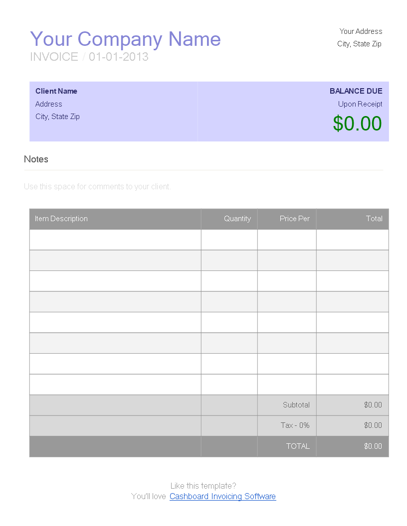 air travel agency invoice modèles