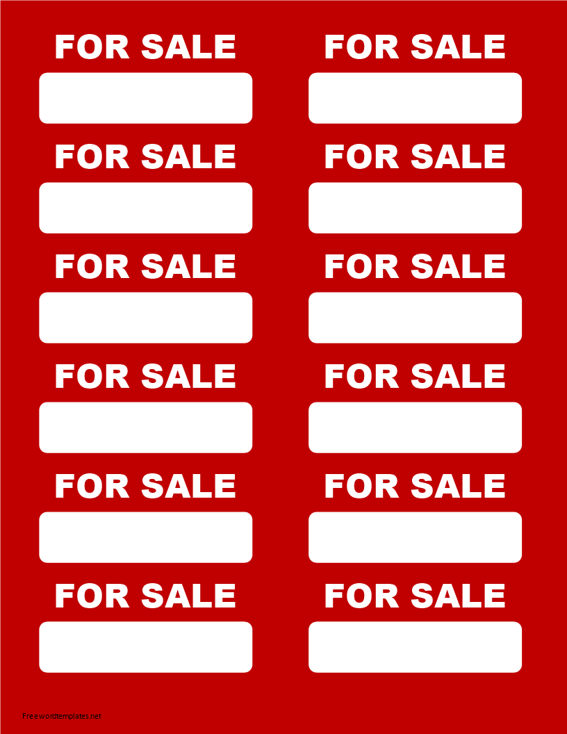 for sale tag template template