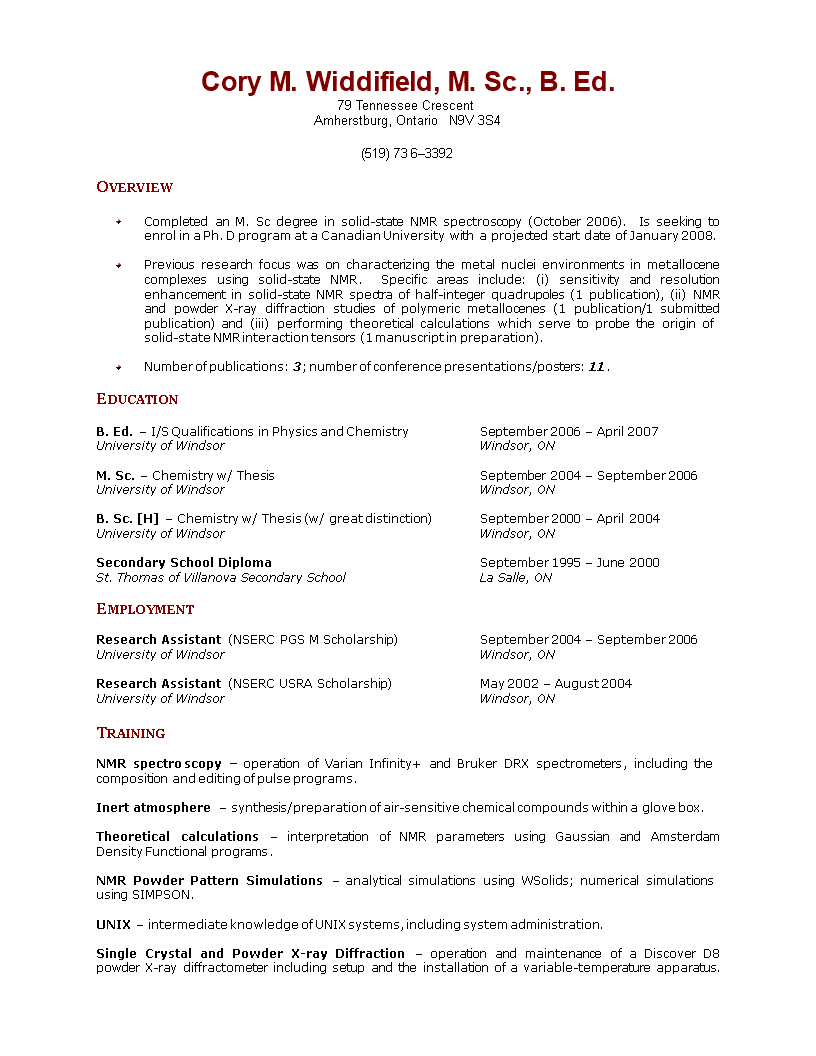 professional teaching resume modèles