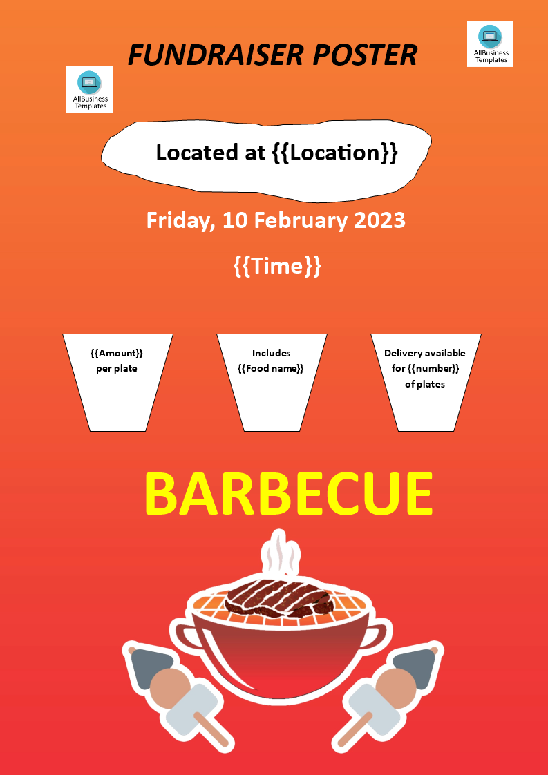 Barbeque Fundraiser Poster 模板