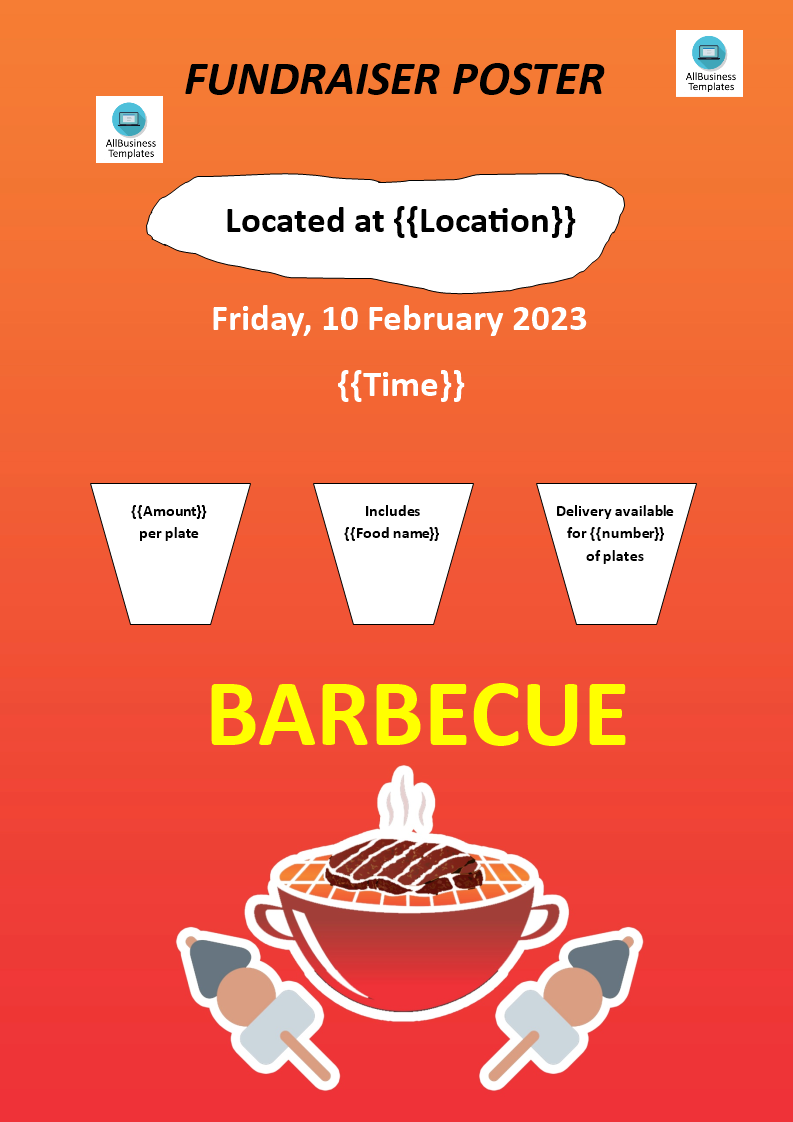 barbeque fundraiser poster voorbeeld afbeelding 