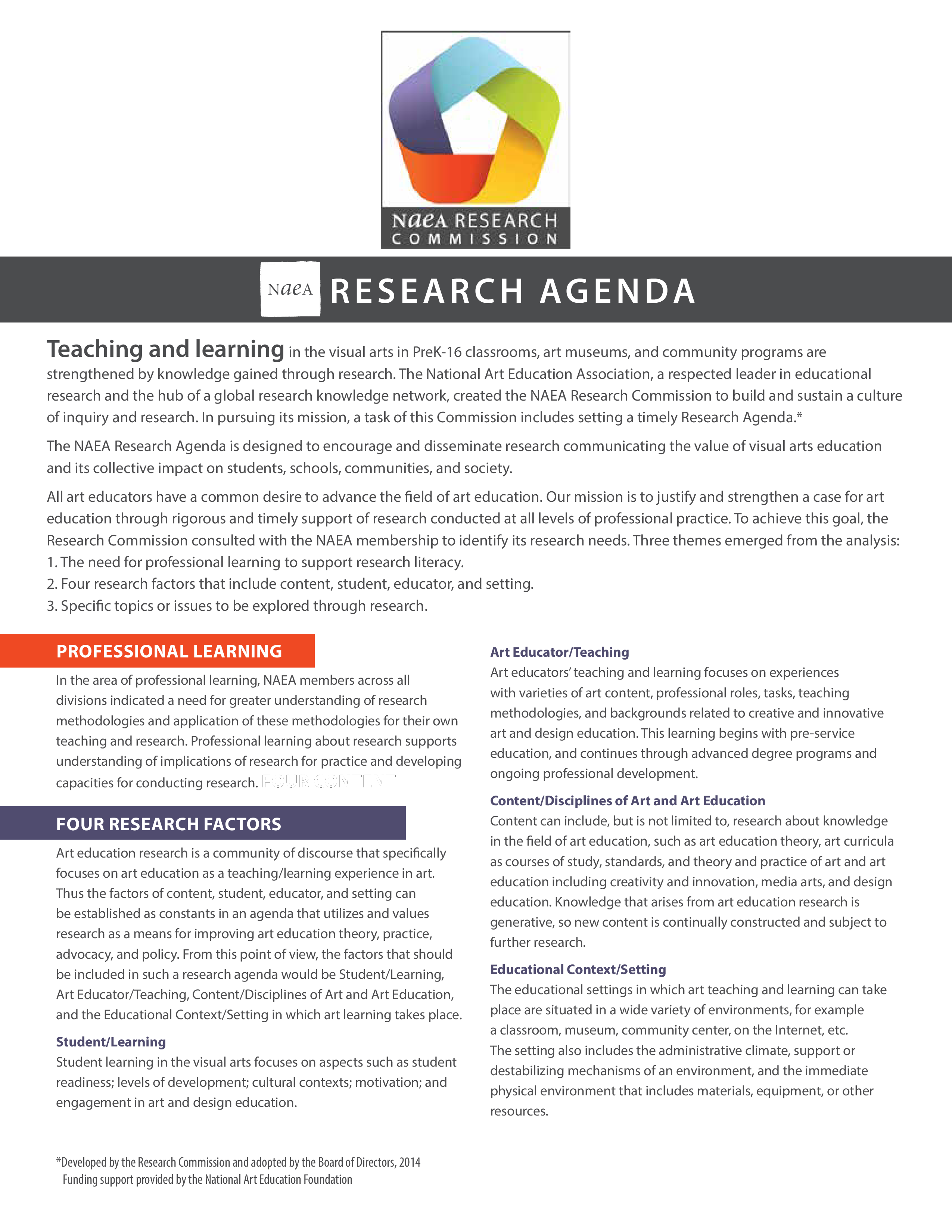 research agenda meaning