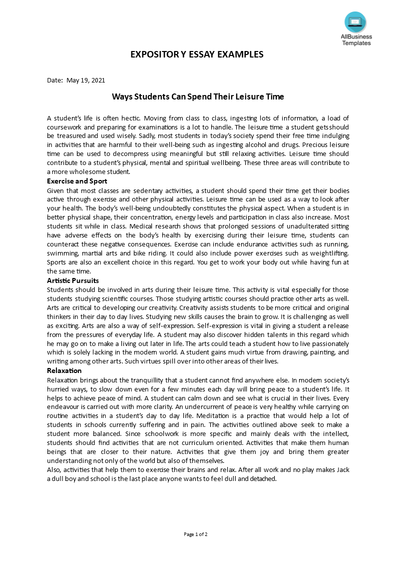 use of leisure time essay