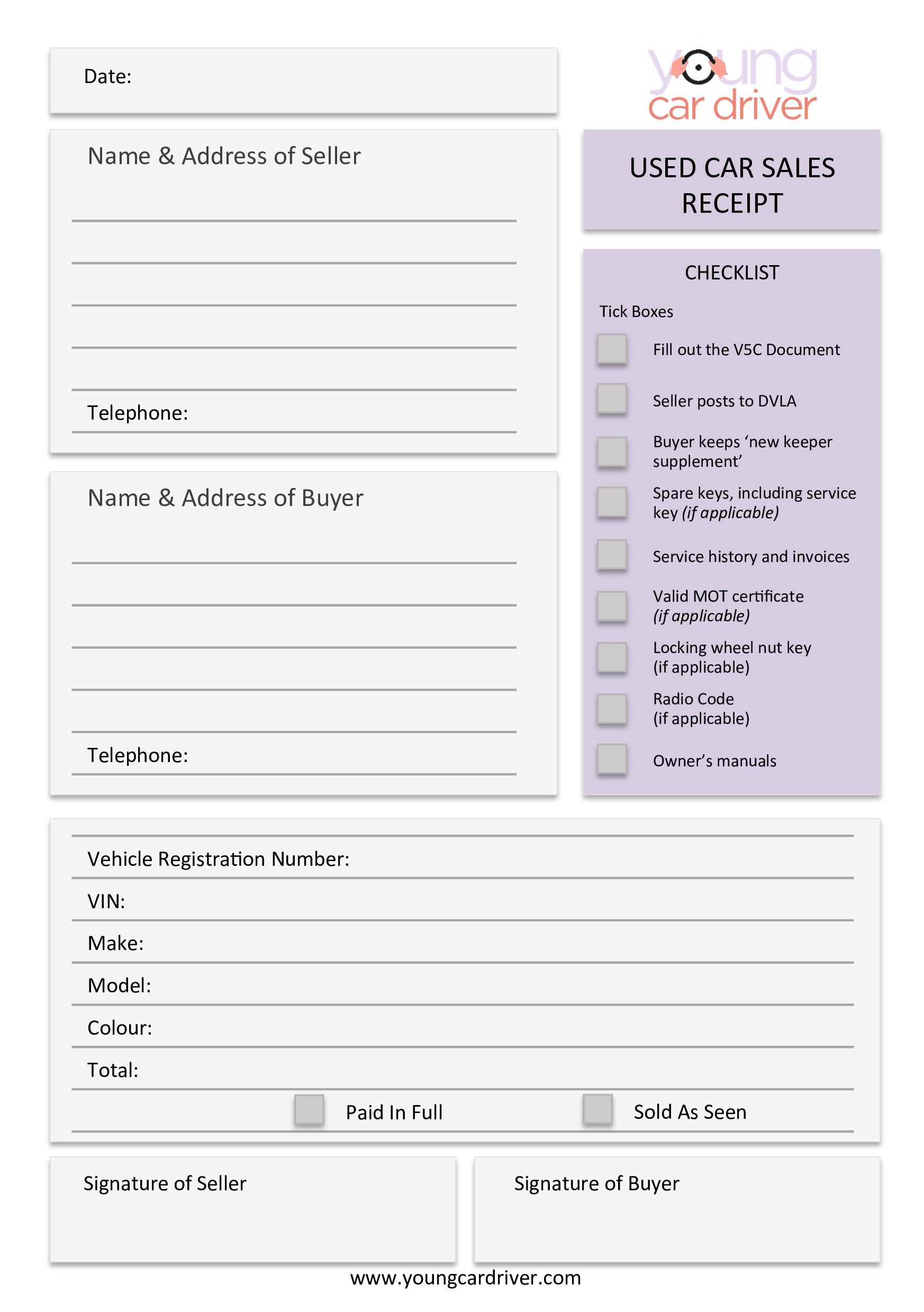 Car Sales Payment Receipt main image