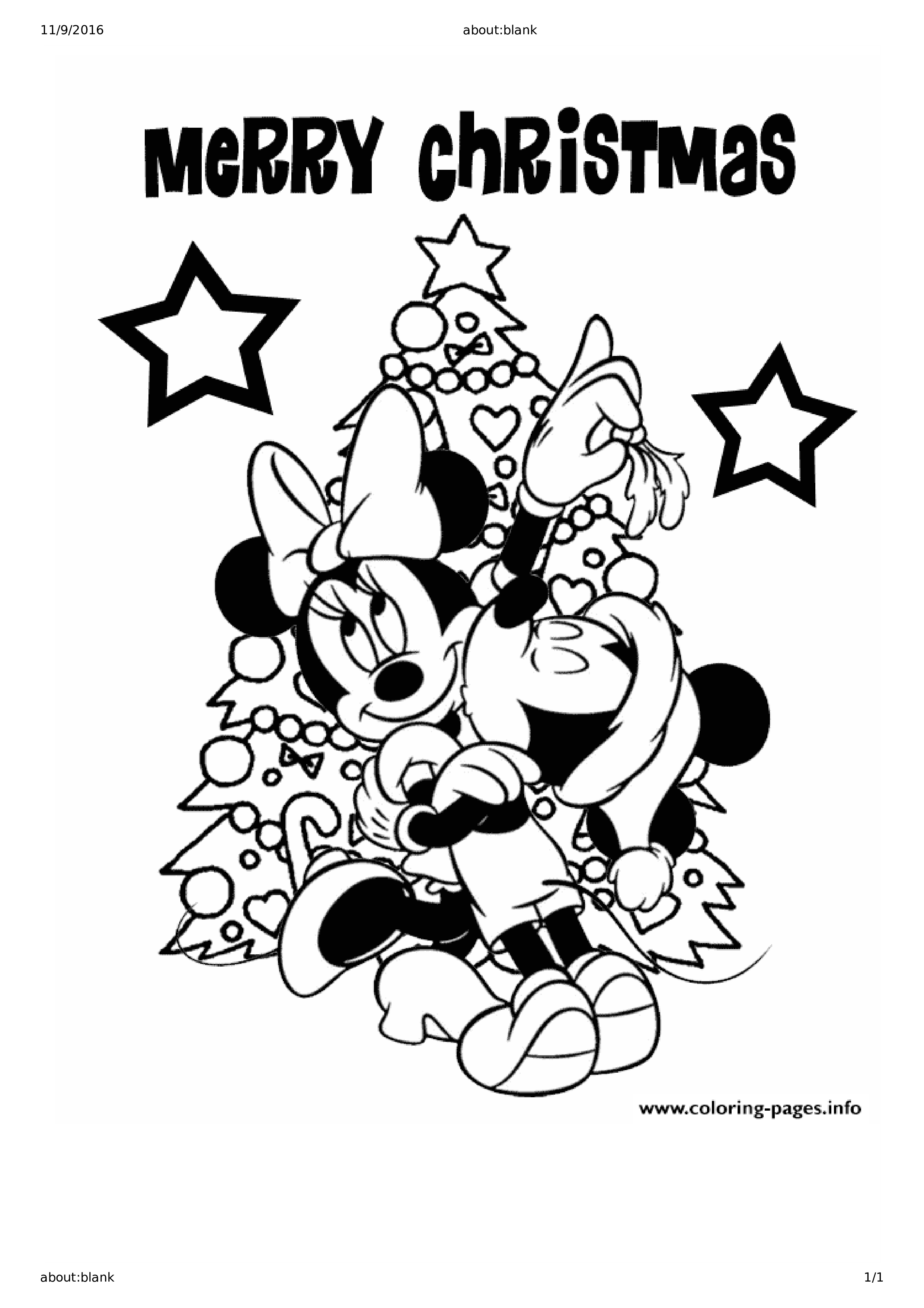 Disney Christmas Coloring Page Templates at