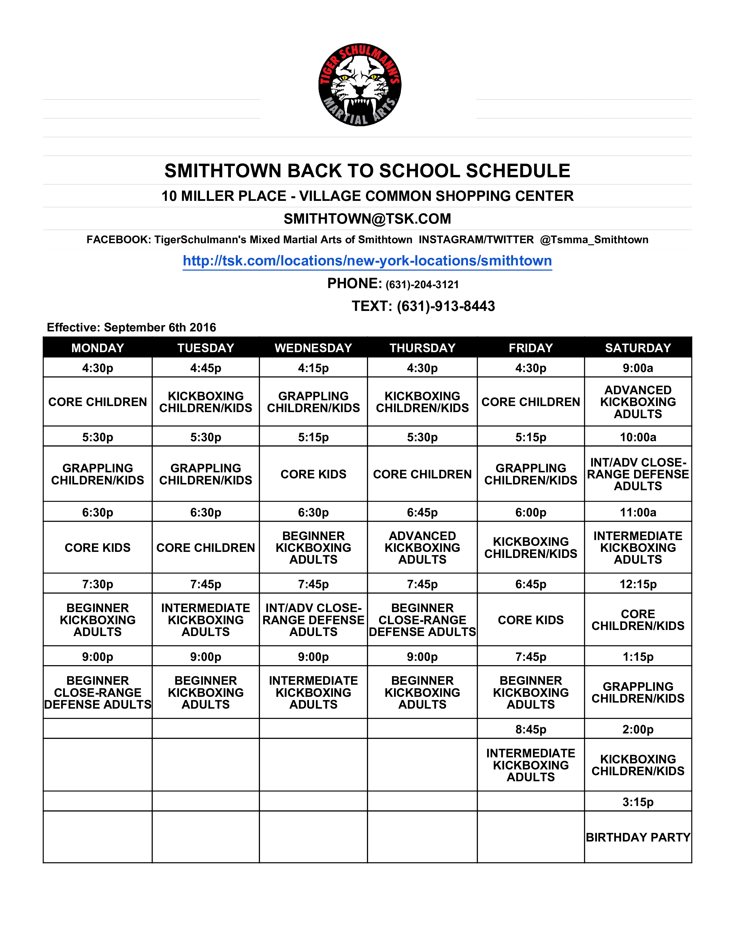 Back To School Kids Schedule main image