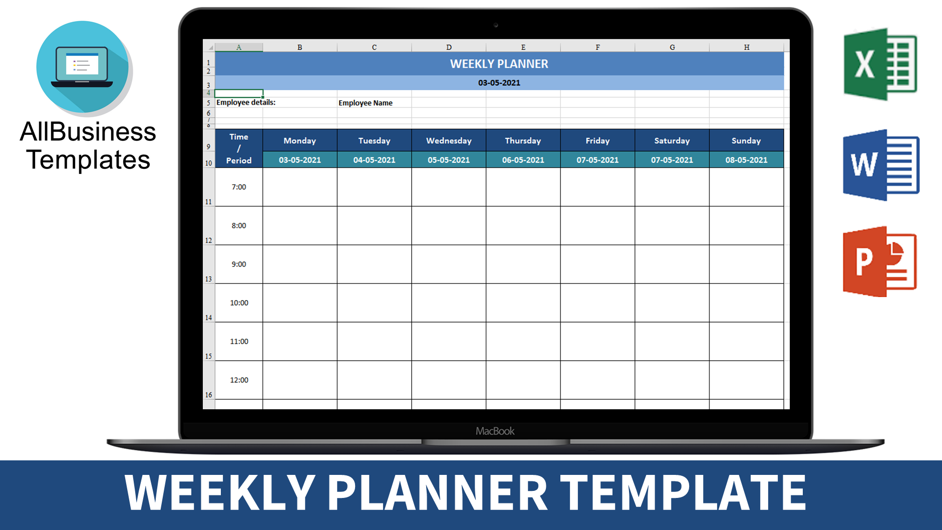 weekly planner template Hauptschablonenbild