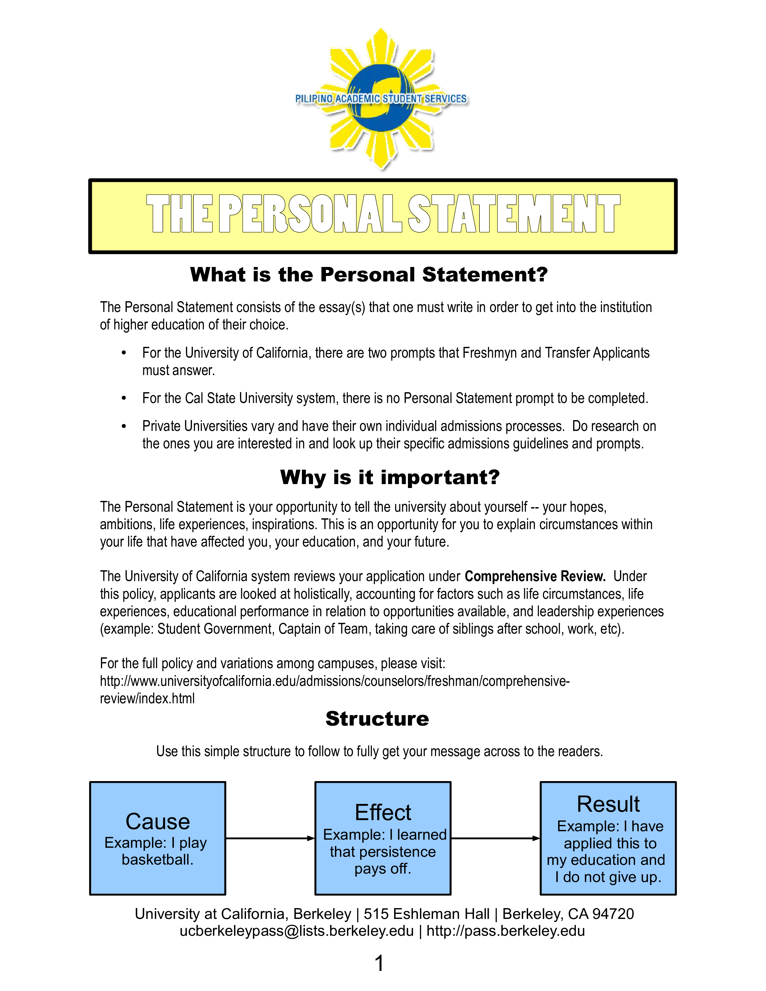 tips for writing university personal statement