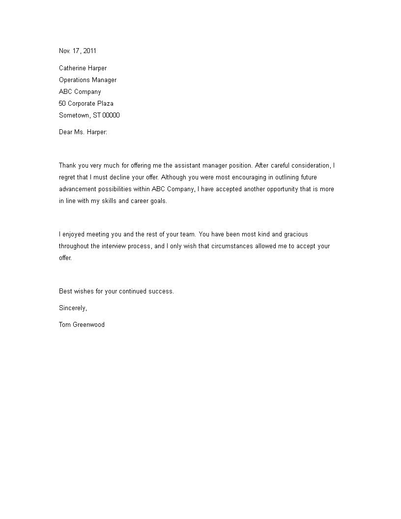 employment rejection letter voorbeeld afbeelding 