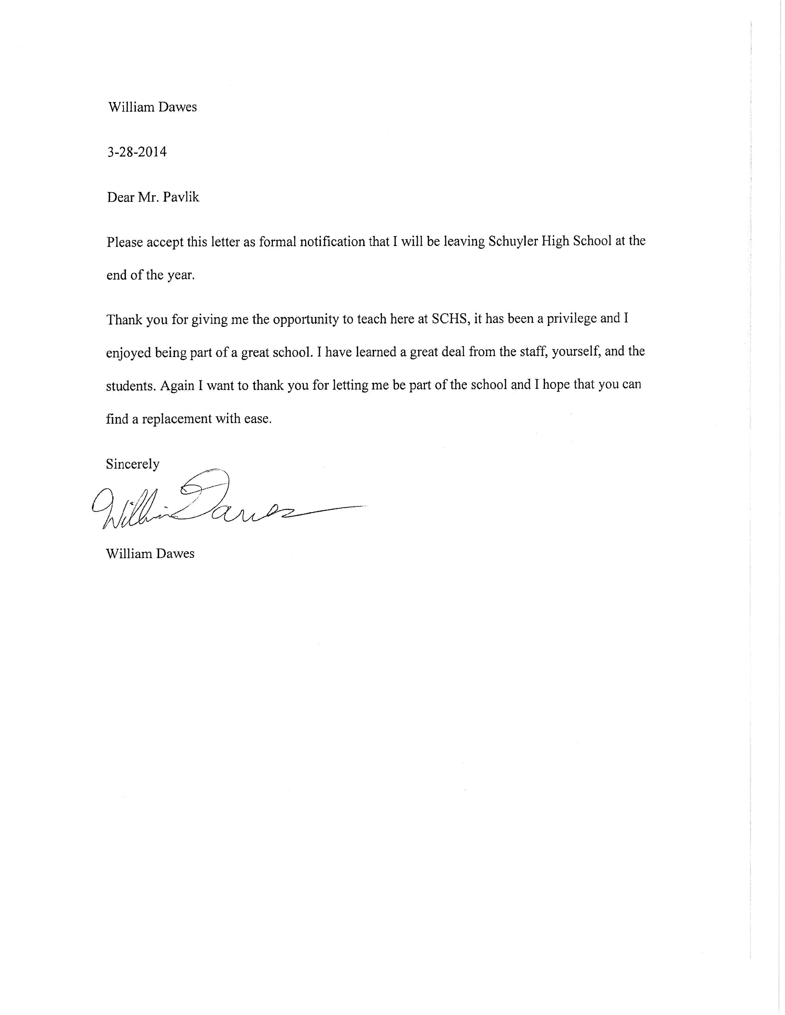 high school coach resignation letter voorbeeld afbeelding 