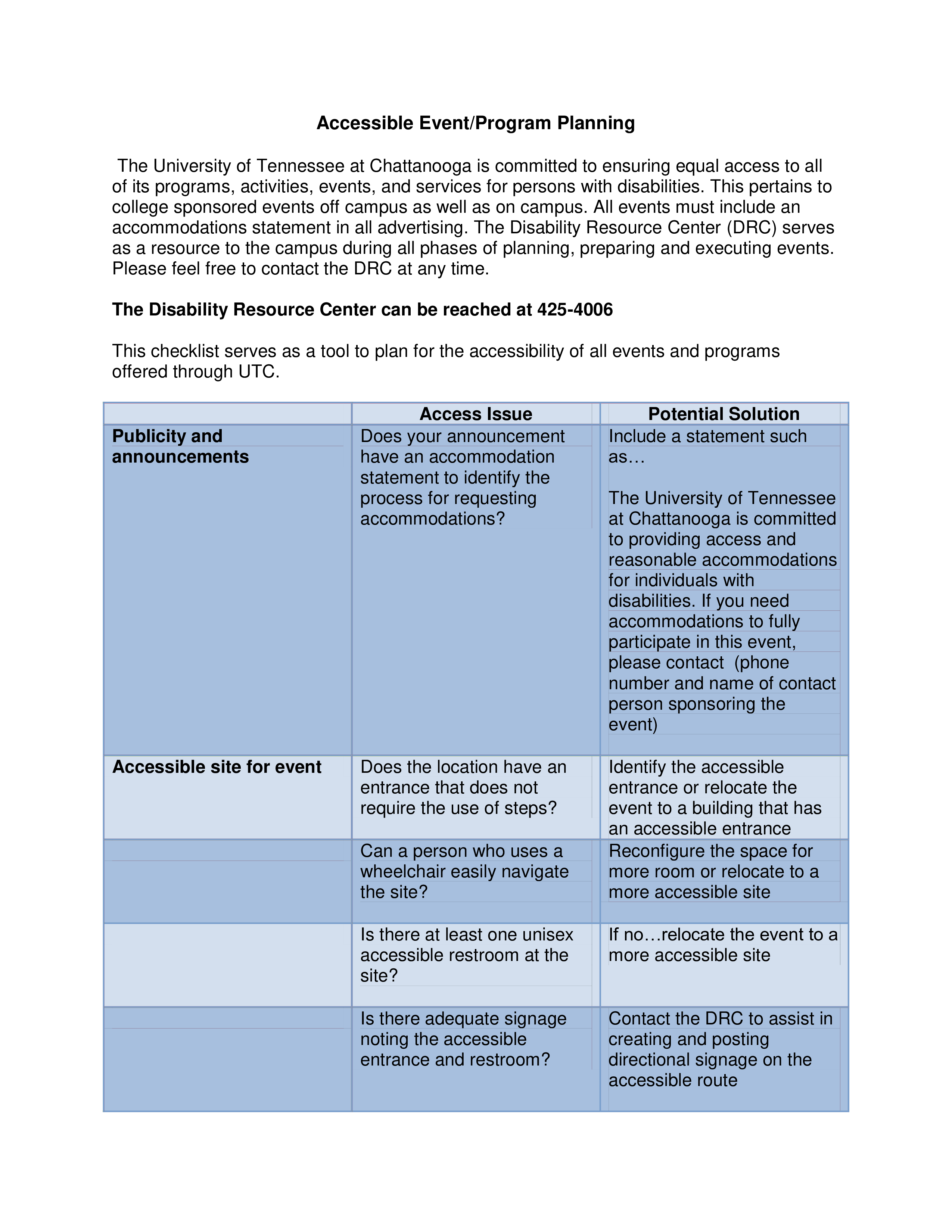 accessible event program planning Hauptschablonenbild