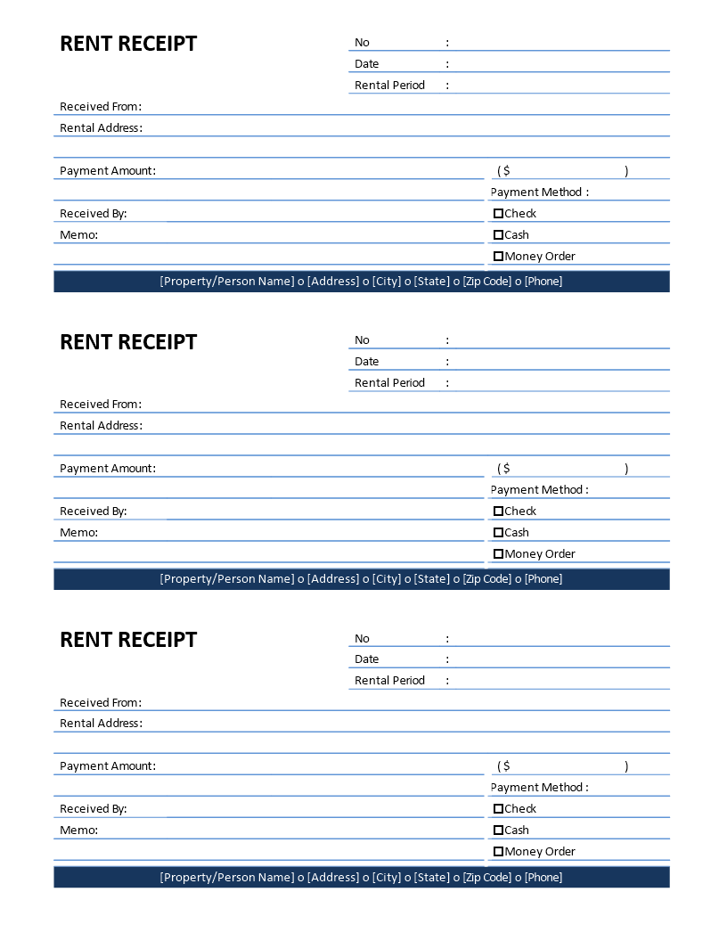 Rent Receipt template main image