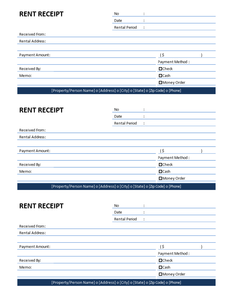 Rent Receipt Template Templates At Allbusinesstemplates