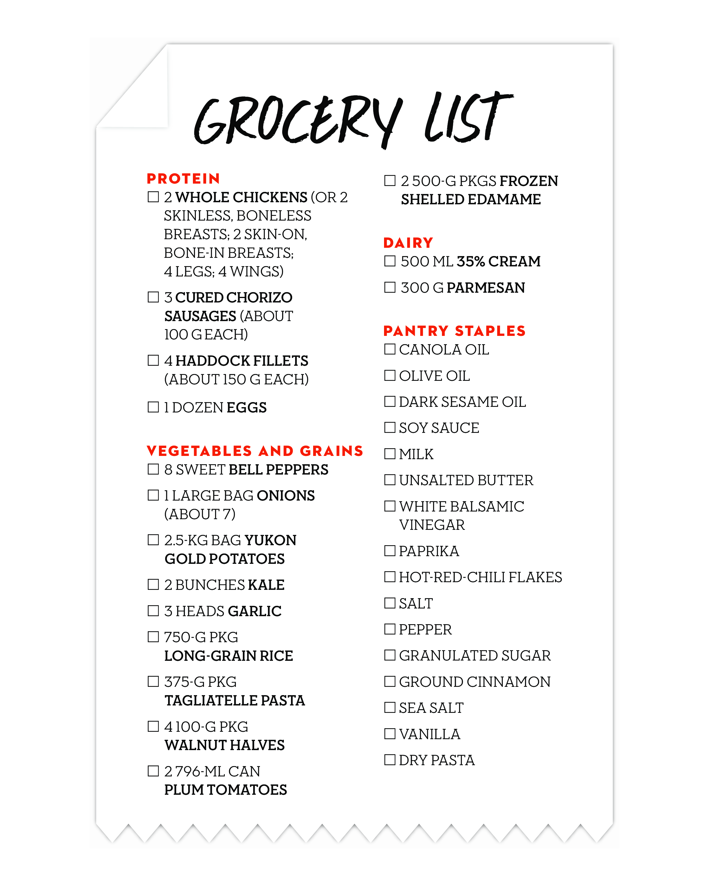 Printable Grocery List template main image