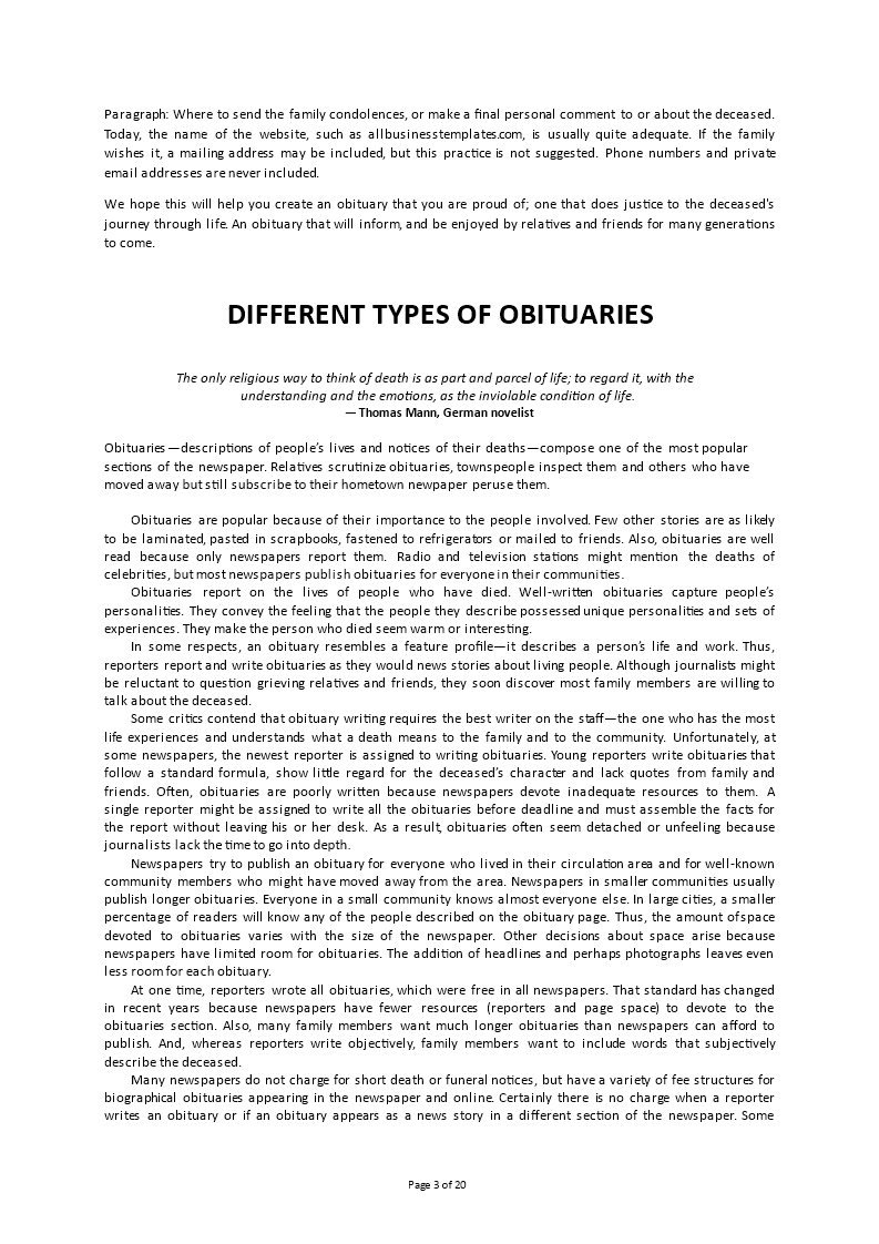 Religious Obituary Sample main image