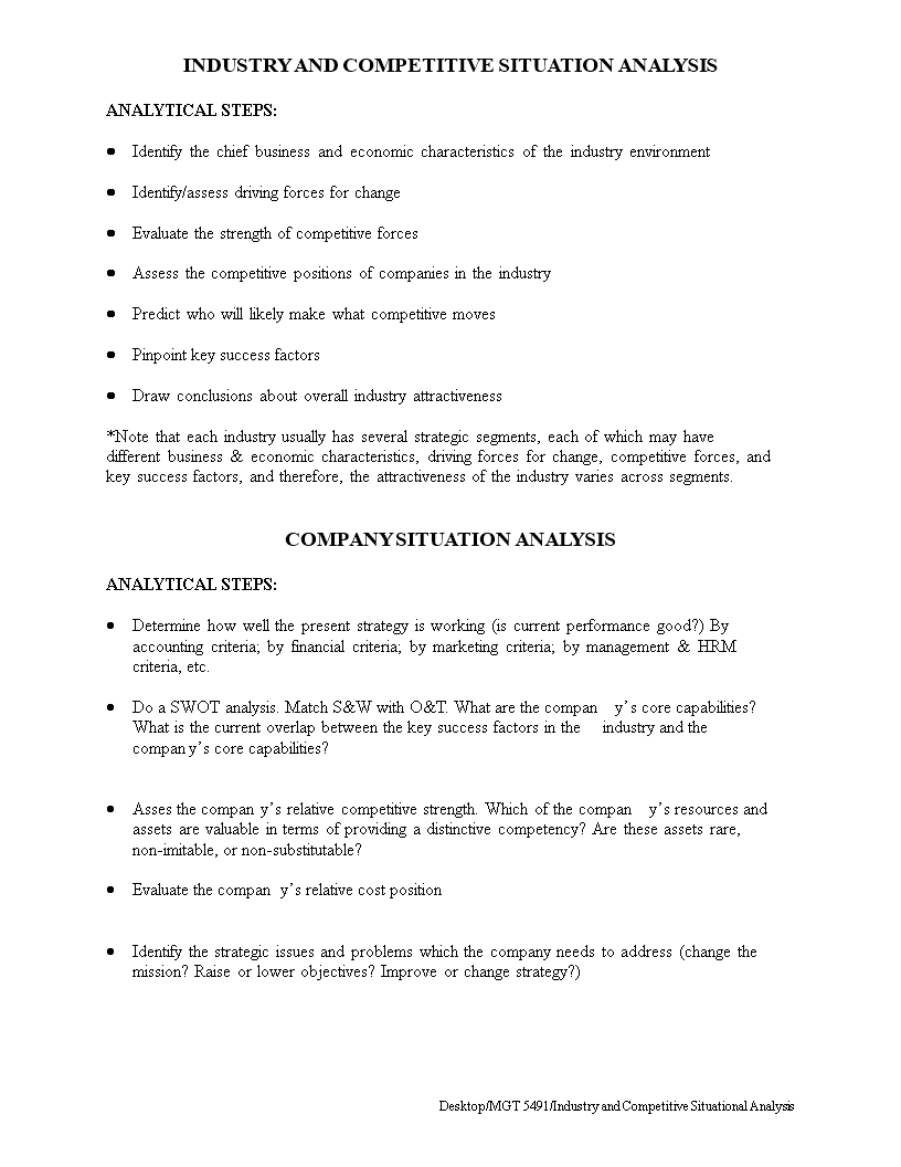 industry & competitive situation analysis Hauptschablonenbild