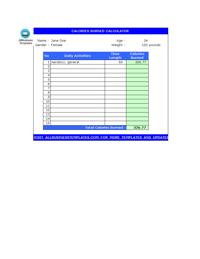 Calories Burned Calculator main image