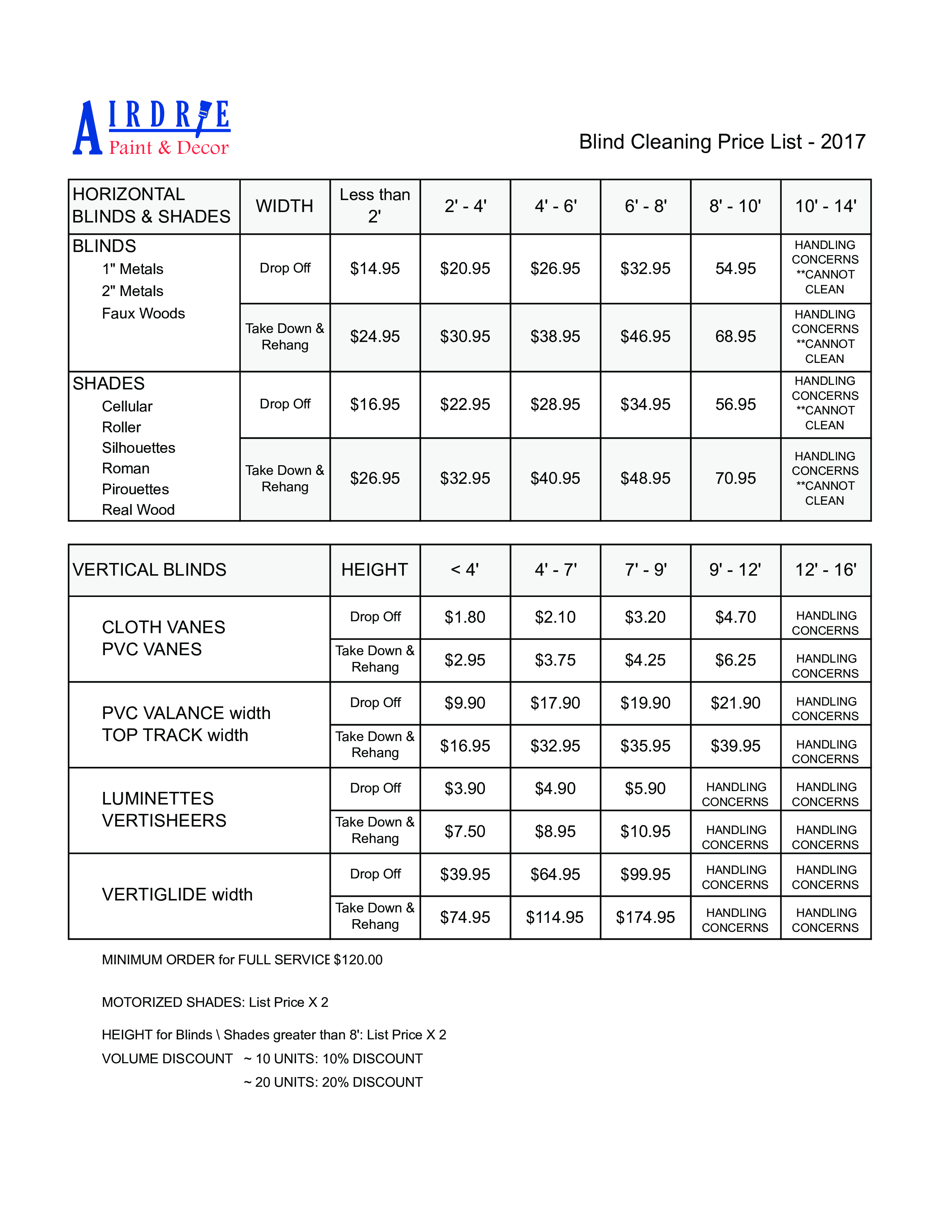 Cleaning Price List main image