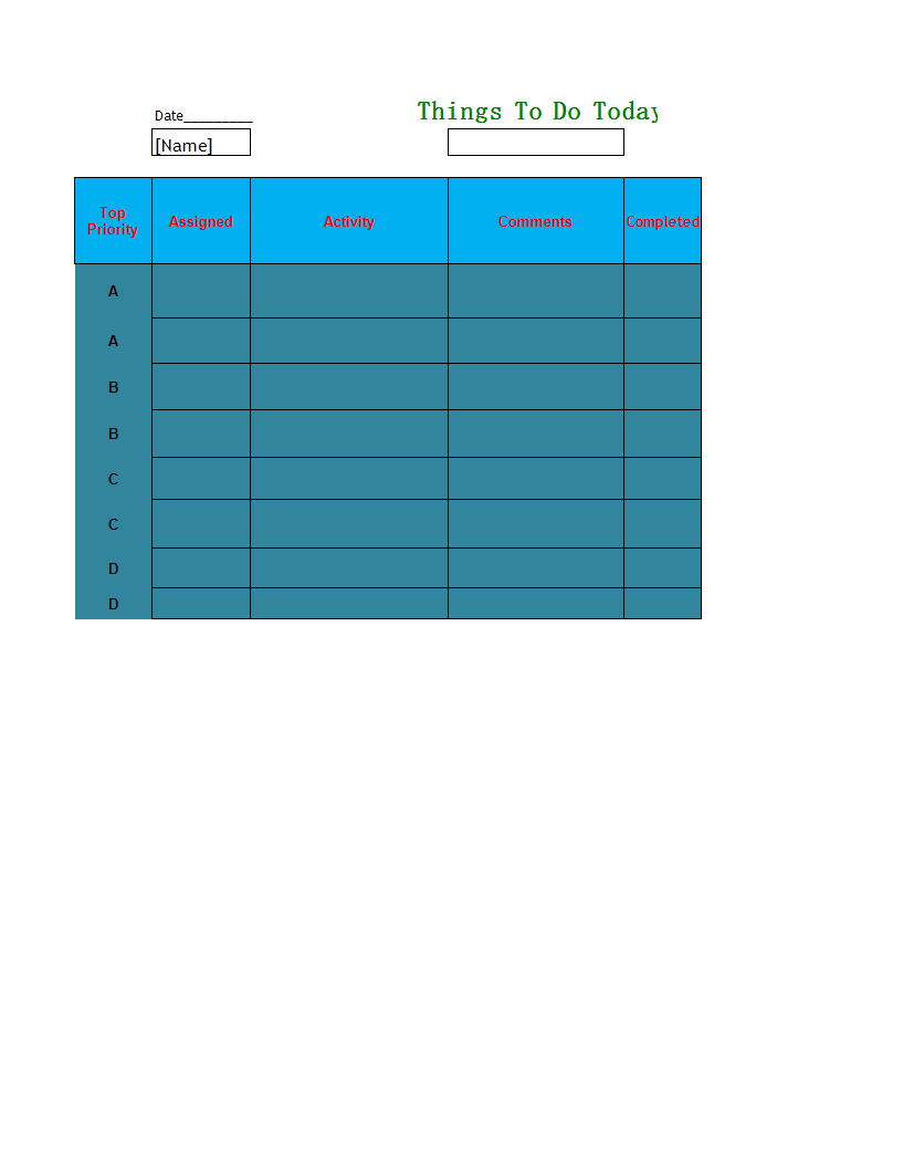 Checklist Template in excel 模板