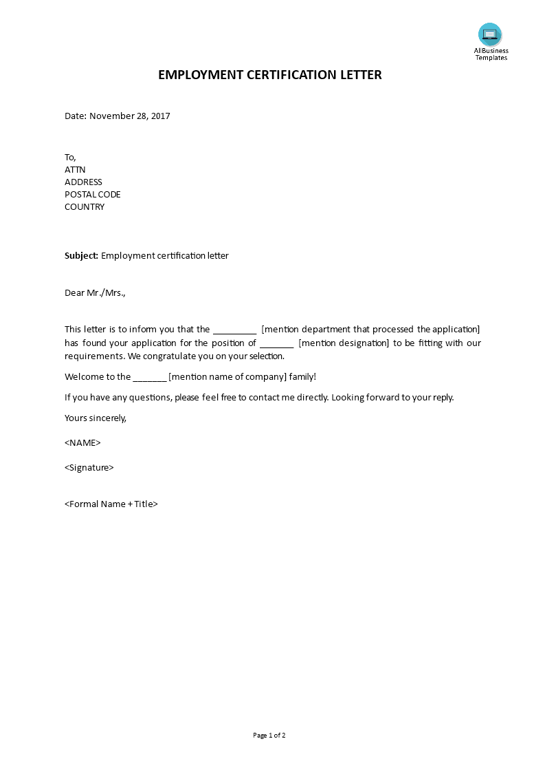Employment Joining Letter Templates