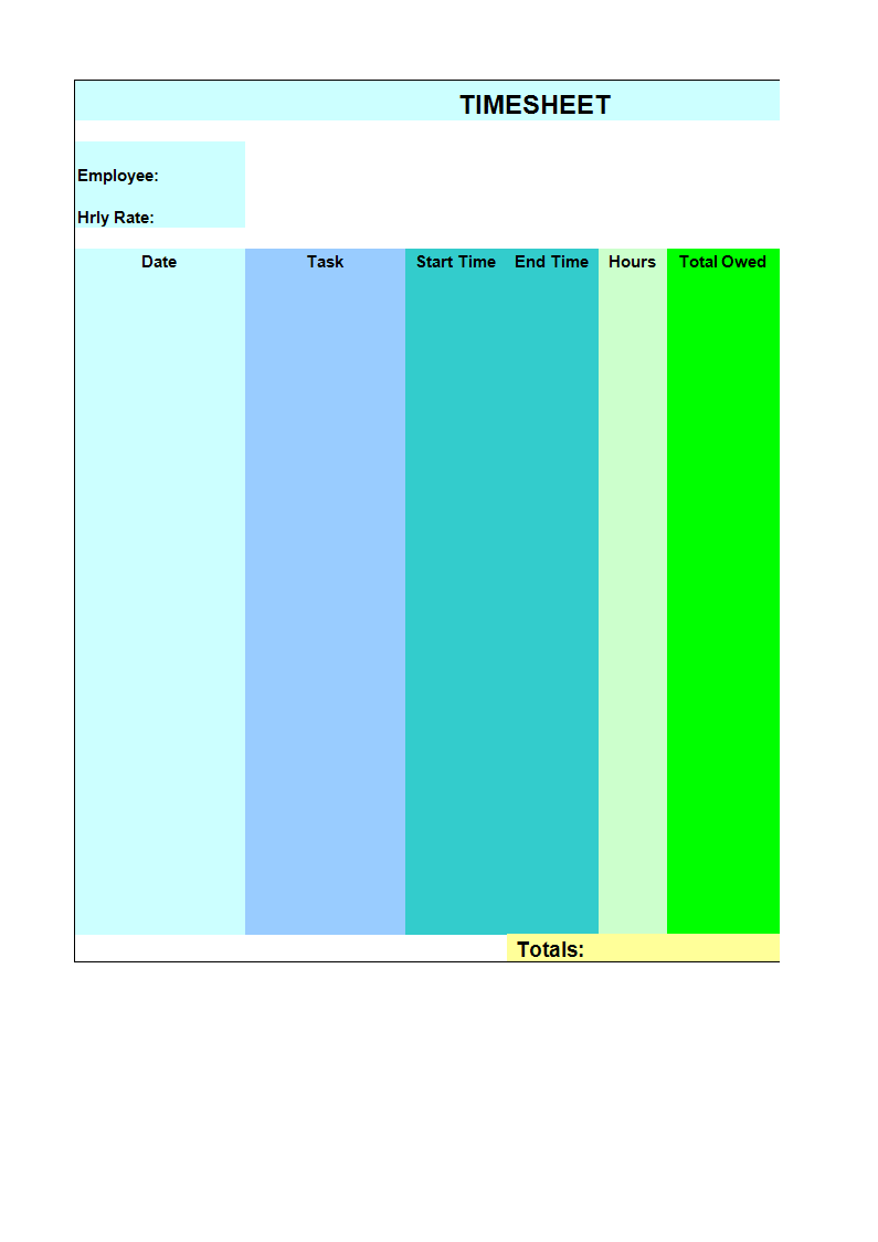 Time sheet format main image